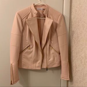 Calvin Klein Light Pink Moro Vegan Leather Jacket